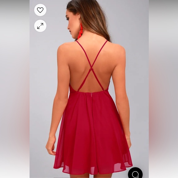 Lulu's Women's Letter of Love Red Backless Skater Dress - size XS - Picture 2 of 14